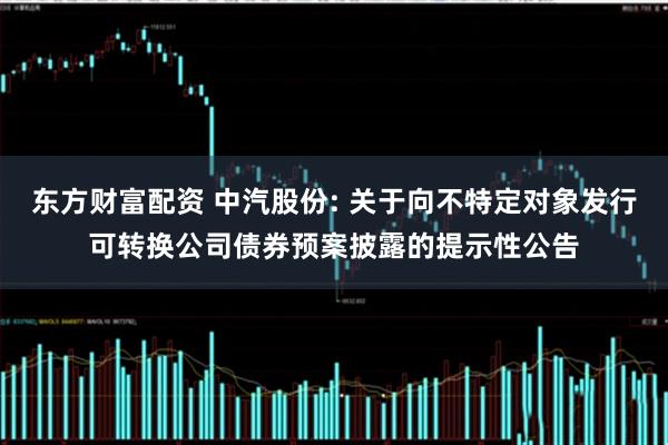 东方财富配资 中汽股份: 关于向不特定对象发行可转换公司债券预案披露的提示性公告
